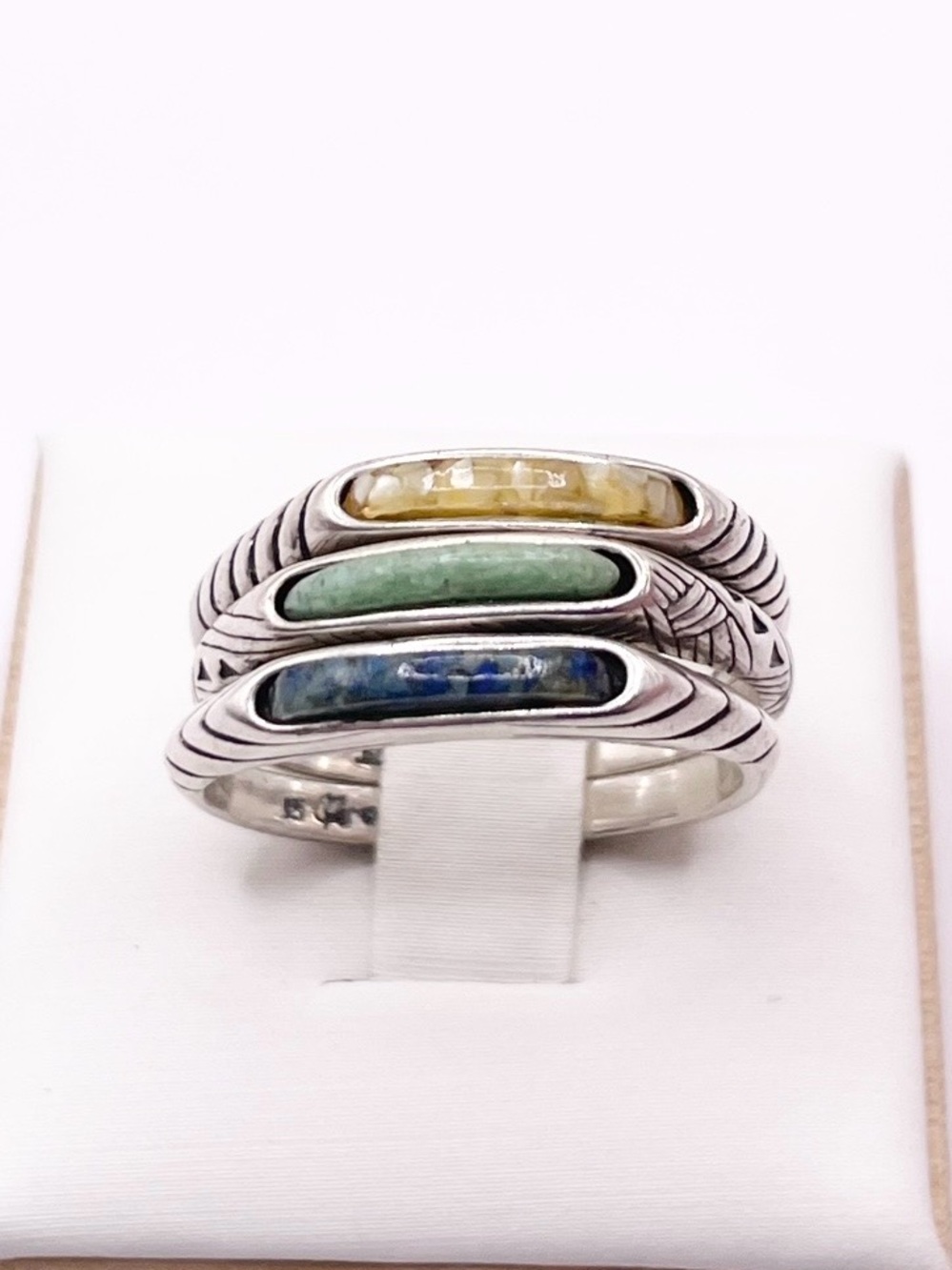 Size 8.5 vintage carolyn pollack 925 Sterling Silver Stackable Rings
